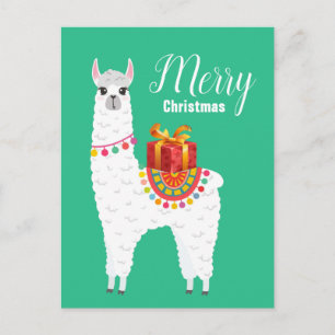 Funky Alpaca-julsöt lampa Helg Vykort