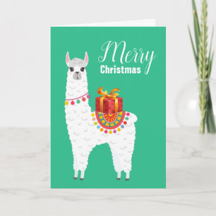 Funky Alpaca-julsöt lampa Helgkort