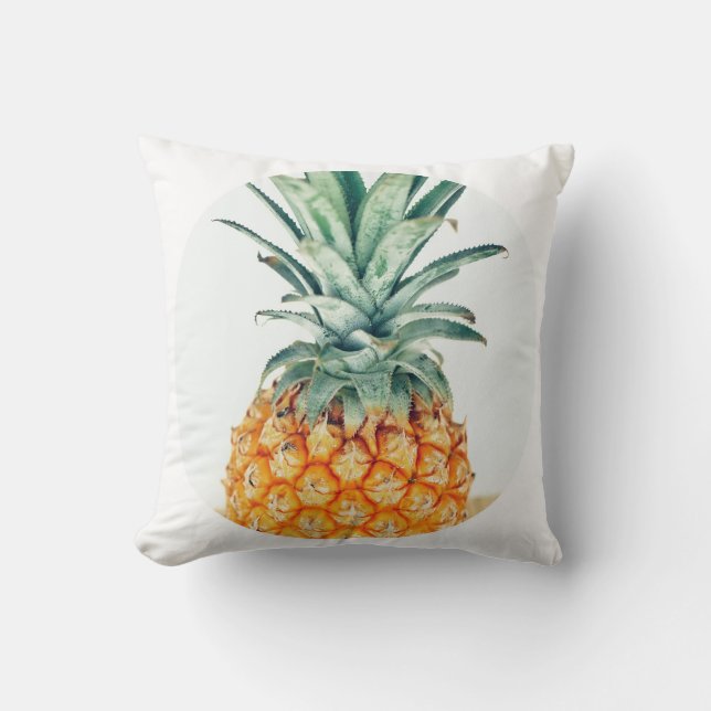 Funky Ananas I En Cirkel Kast Kudd Cushion Kudde (Framsida)