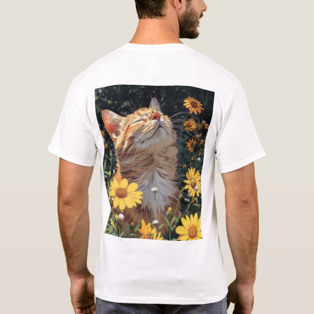 Funky Anime Cat T-Shirt for Anime Älskare (Baksida)