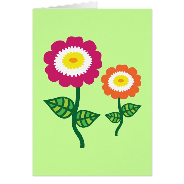 Funky Art Flowers Hälsningskort (Framsidan)