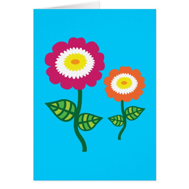 Funky Art Flowers Hälsningskort (Framsidan)