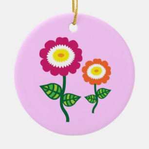 Funky Art Flowers Julgransprydnad Keramik