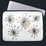 Funky Atomic Starburst Mid Century Modern Laptop Fodral<br><div class="desc">Lägg till en roligt i ryggsäcken med den här fantastiska atomstjärnan laptop sleeve! Den har den skarpa och feta färg-turkoshalten,  blå,  orange,  grönt,  tan och svart.</div>