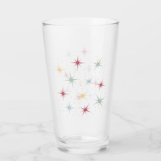 Funky Atomic Starburst Mid Century Retro Glaskopp (Framsida)