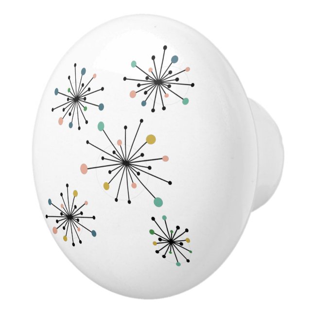Funky Atomic Starburst Mid-sekel Modern Knopp (Höger)