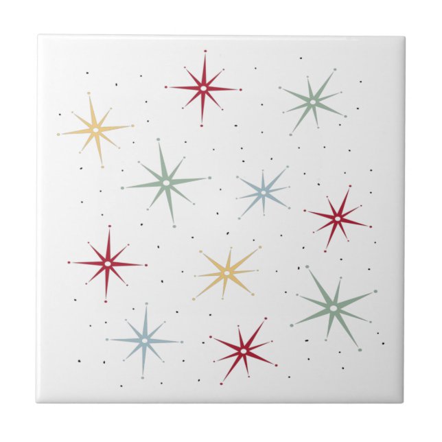 Funky Atomic Starbursts under 1950-talet Kakelplatta (Framsidan)