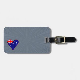 Funky Australia Heart Flagga Red Gräns Grått Backg Bagagebricka