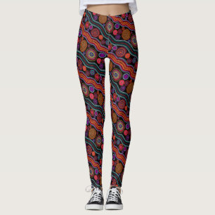 Funky Australien Dot Mönster Leggings