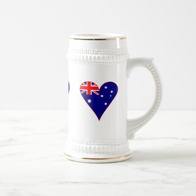 Funky australiensisk hjärtflagga röd kant sejdel (Höger)