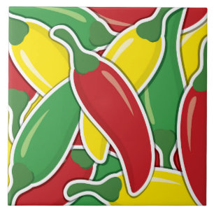 Funky av chilipeppar kakelplatta