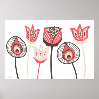 Funky av stor Vintage i Extra Flower Designer Art Poster