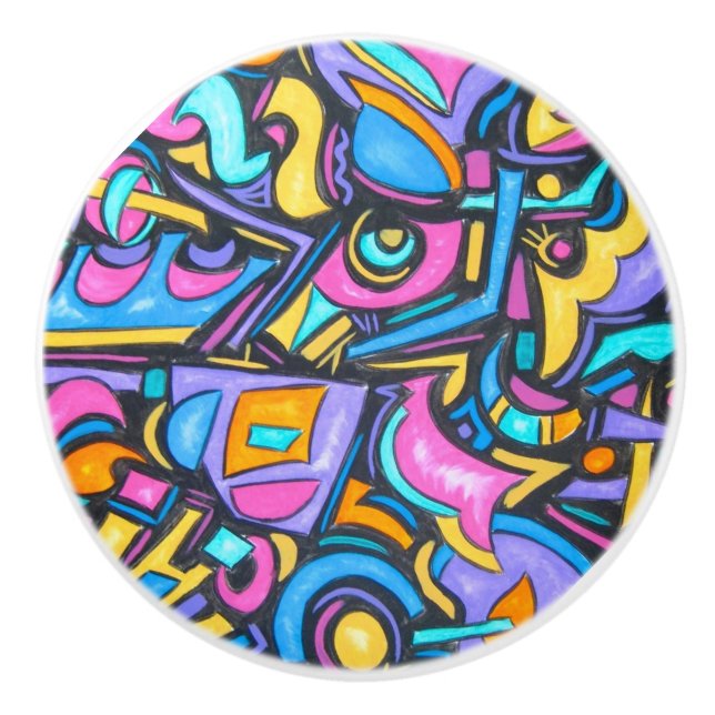 Funky av utspädd Roligt Färgfyllda, feta, vita for Knopp (Framsidan)