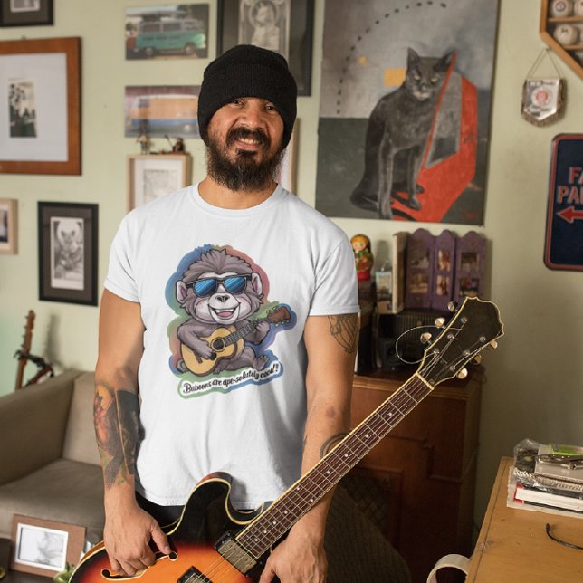 Funky Baboon Shredding Strings T Shirt (Skapare uppladdad)