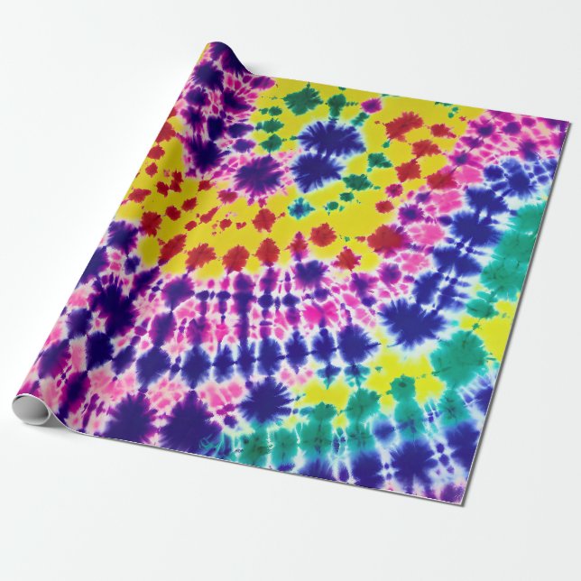 Funky Batik Tie Dye Abstrakt Art Presentpapper (Utrullad)