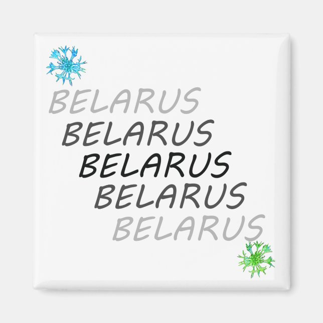 Funky Belarus Беларусь Majblomma Magnet (Framsidan)
