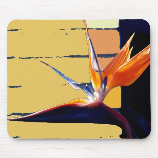Funky Bird of Paradise Tropik Flower Mousepad Musmatta (Framsidan)