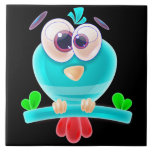 Funky Birdie Groove Tile Kakelplatta<br><div class="desc">Jazz up your walls with this Funky Birdie Groove Tile! Featuring a cool blue bird with big eyes and a playful perch on a sleek black ceramic tile,  it’s all about that quirky,  vibrant vibe. Ideal for home accents or crafts,  stick it on and let the good times perch!</div>