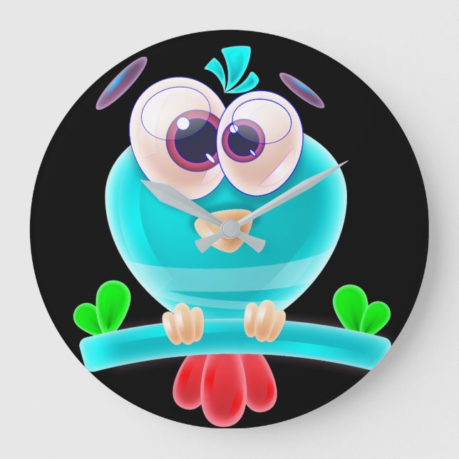 Funky Birdie Time Clock Stor Klocka (Framsida)