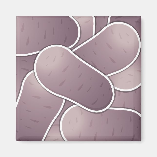 Funky blå potatis magnet (Framsidan)