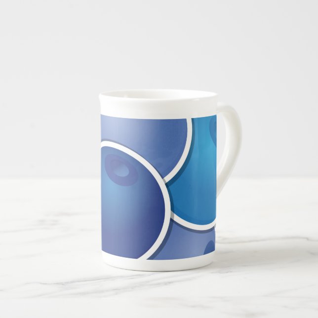 Funky blåbär benporslin mugg (Framsida höger)