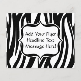 Funky Black/White Zebra Monogram Flygblad