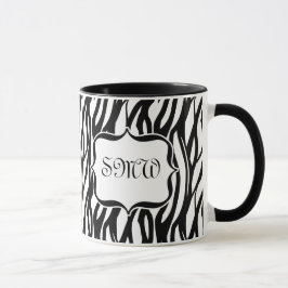 Funky Black/White Zebra Monogram Mugg