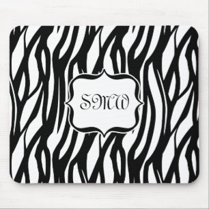 Funky Black/White Zebra Monogram Musmatta