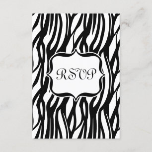 Funky Black/White Zebra Monogram OSA Kort