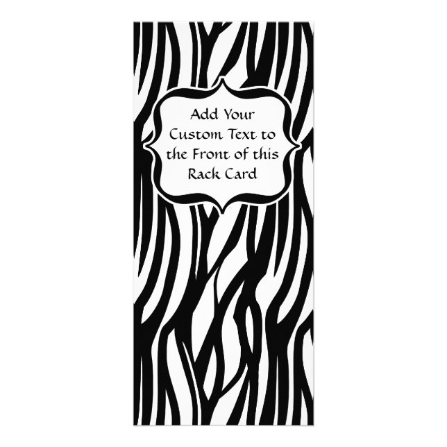 Funky Black/White Zebra Monogram Reklamkort (Framsidan)