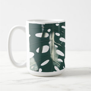 Funky Blek Grönt Swiss Cheese Plant Kaffemugg