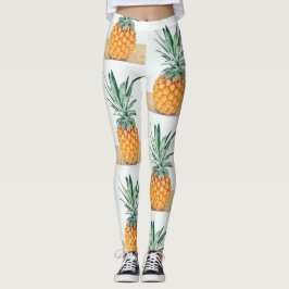Funky blekgröna gula läckra ananas-läggings leggings