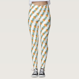 Funky blekgröna gula läckra ananas-läggings leggings