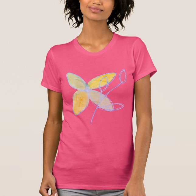 Funky blomma Abstrakt konst att bära T Shirt (Framsida)