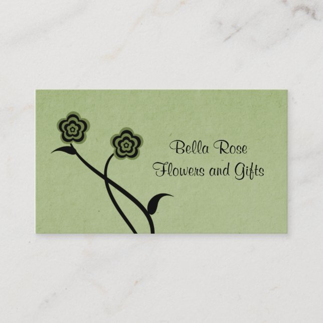 Funky Blommigt Affärskortet Bensar, Sage Visitkort (Framsida)