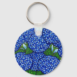 Funky Blommigt Hydrangea Nyckelring