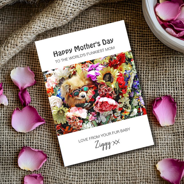 Funky Blommigt Mamma Personlig Mors dag Helgkort (Add your details to personalize)