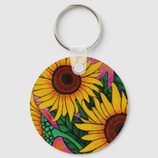 Funky Blommigt SolrosNyckelring Nyckelring