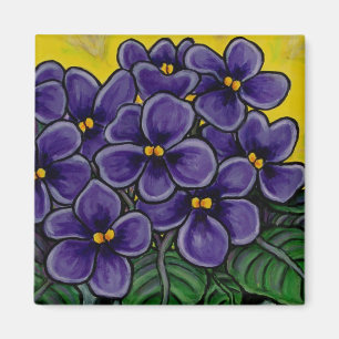 Funky Blommigt Violet Magnet