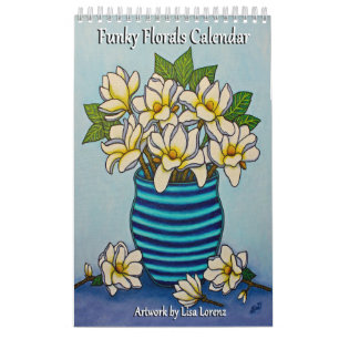 Funky Blommigts Single Page Calendar av Lisa Loren Kalender