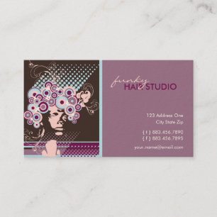 Funky Bloom Hair Blommigt Circles Retro Abstrakt Visitkort