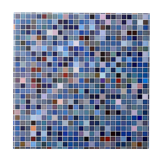 Funky Blue 'Bathroom Tiles' Mönster Kakelplatta (Framsidan)