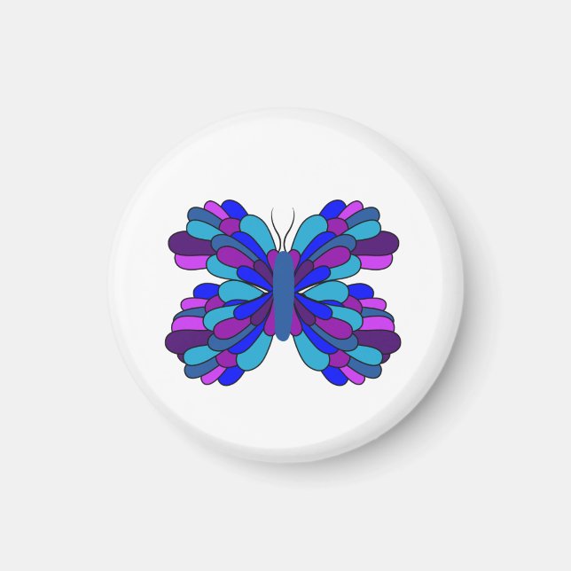 Funky Blue Butterfly Magnet (Framsidan)