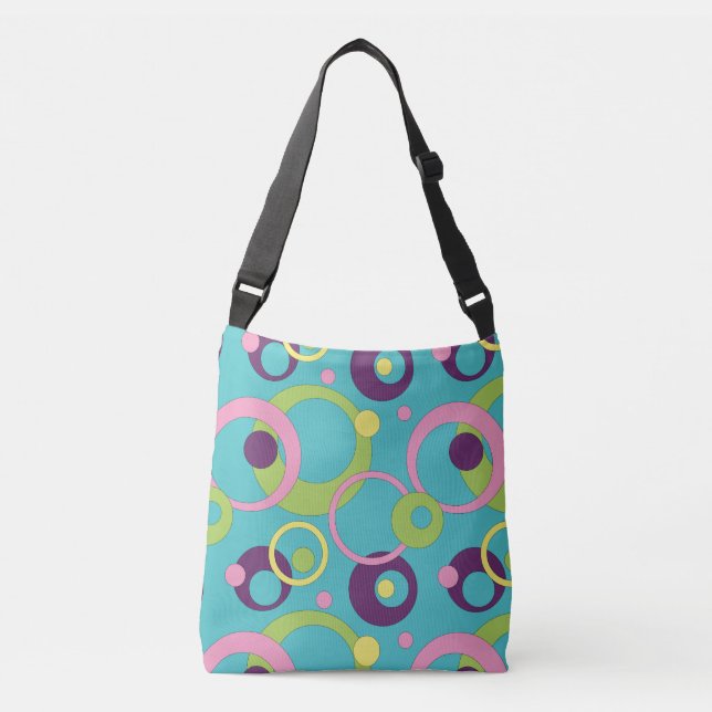 Funky Blue Circles All-over-Print Bag Axelväska (Framsida)