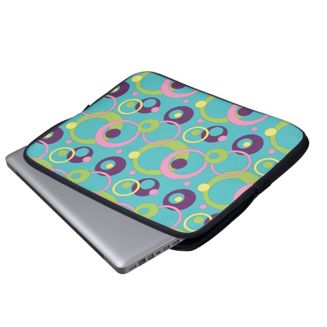 Funky Blue Circles datorfodral (Framre botten)