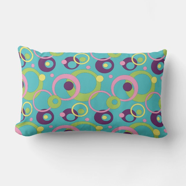 Funky Blue Circles Kudde (Framsida)
