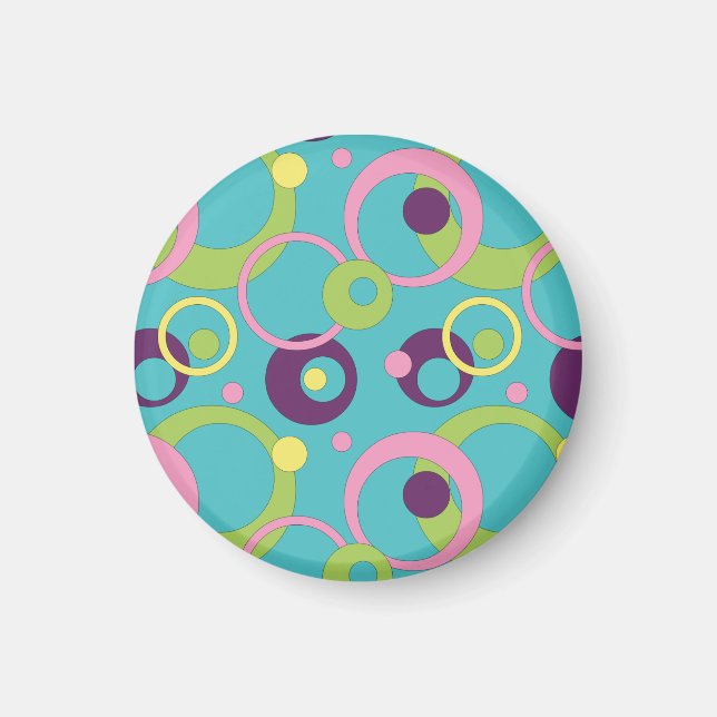 Funky Blue Circles Magnet (Framsidan)