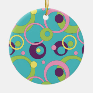 Funky Blue Circles Ornament