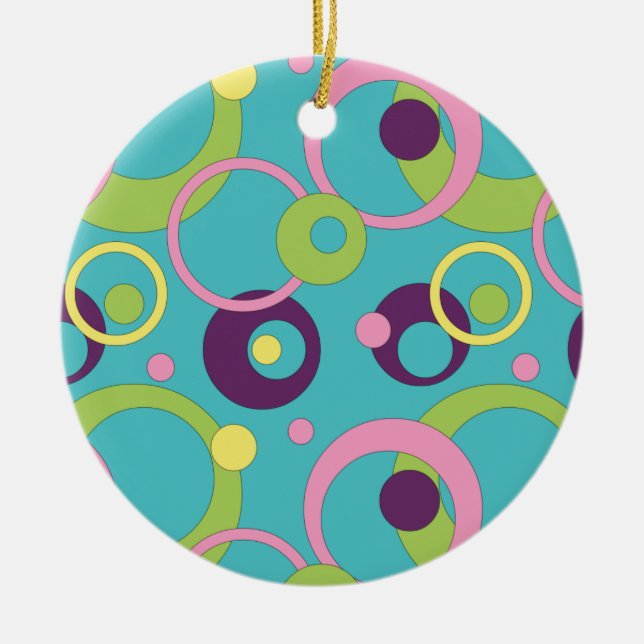 Funky Blue Circles Ornament (Framsidan)