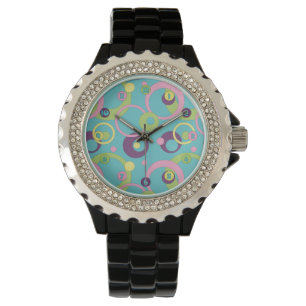 Funky Blue Circles Urklocka Armbandsur